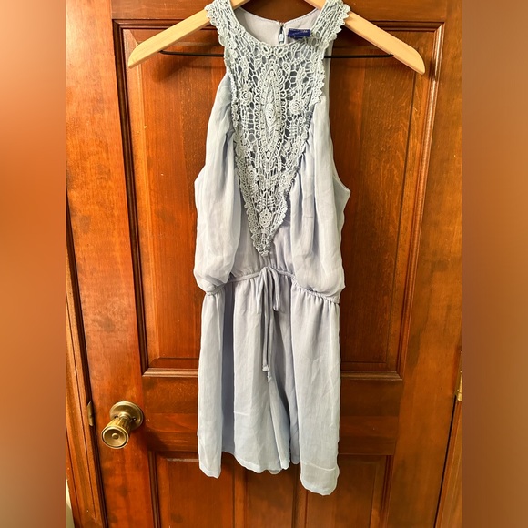 💜 DISNEY Beauty and the Beast Light blue Pretty sleeveless romper. Size S. - Picture 2 of 6